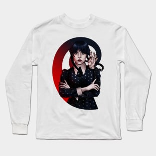 Paws up Wednesday Addams (and thing) Long Sleeve T-Shirt